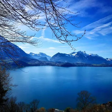 Lejlighed Thun Alps Scenic Views And Concierge By Swisshut Merligen